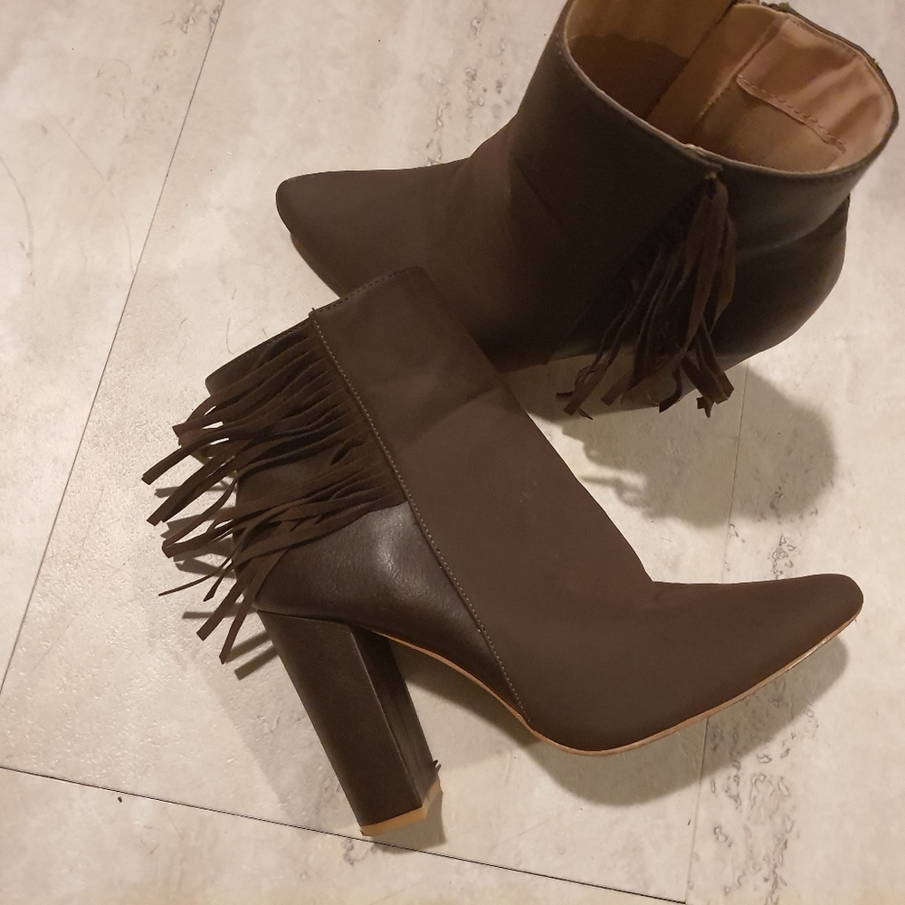 Chocolate brown ankle length booties